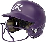 Rawlings | MACH HI-VIZ Fastpitch Softball Batting Helmet | Face Guard Attached | Purple | Junior - 6 3/8" - 7 1/8"
