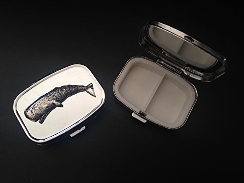 Boîte à pilules de voyage rectangulaire Whale A36 étain anglais métal