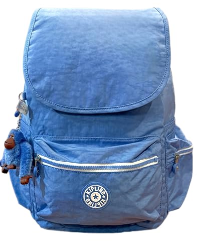 Kipling Mochila feminina Ezra, Azul Bouncy, 13.5''L x 15.25''H x 8.75''D, Kipling Mochila feminina Ezra