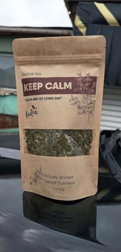 Keep Calm Valerian Root, Lavender, Peppermint Herbal Tea Loose Leaf Relaxing Wellness Blend Caffeine-Free | Daily stress support & Enhanced sleep quality Helps you ease into sleep naturally