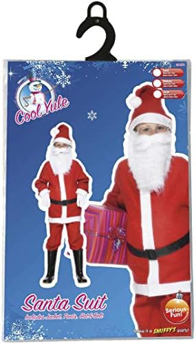 Smiffys Children's Santa Boy Costume, Jacket, Trousers, Hat & Belt, Santa, Size:L, Colour: Red and White, 21478