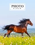  Photo Album: Horse Album, Large Photo Albums with Writing Space Memo, Extra Large Capacity Picture Album, Family, Baby, Wedding, Travel Photo Book, 120 Pages, Size 8.5\