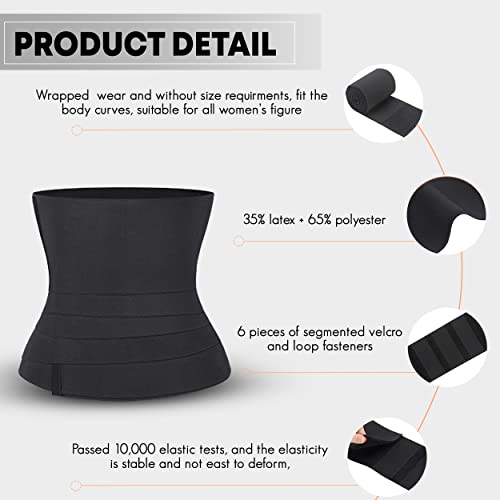 Soo Slick Waist Trainer For Women Lower Belly Fat - Weight Loss Compression Tummy Control Belt Plus Size Snatch Me Up Bandage Wrap Waist Trimmer Black #TOP1