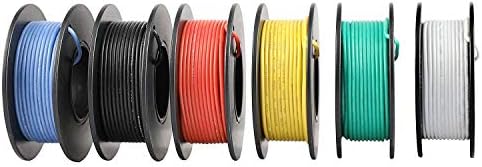 0.05mm² Hook up Electric wire - Flexible Silicone Rubber Electric Wire 6 Colors 32.8ft Each 30 AWG 600V Tinned Copper Electric Cable for DIY (30AWG)