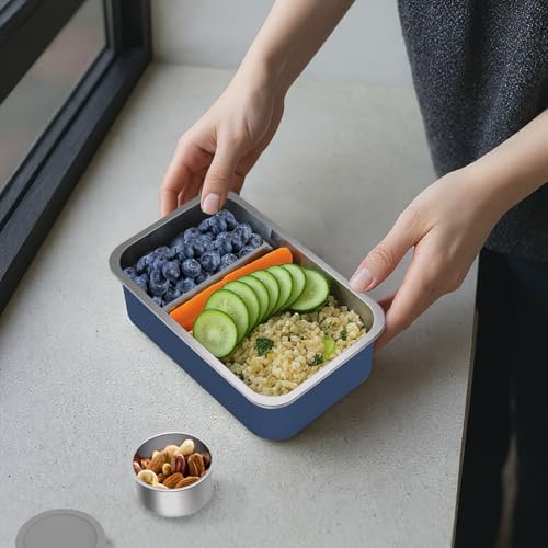 Image of Bakpoco Stainless Steel Bento Lunch Box Set for Adult - 42oz Leak-Proof Bento Lunch Box Container with Thermo, Insulated Bag for Work Travel Dining Out