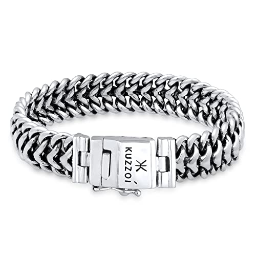 Bracelet en Argent sterling 925 pour Homme, Kuzzoi, Largeur 15mm