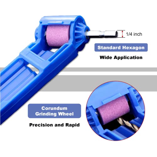 Cheerock 2Pcs Portable Drill Bit Sharpener Grinder Drill Bit Set Sharpener, Sharpening Drill Bit Tool For Metal Iron Drill Polishing Drill Grinder Grinding, With 4Pcs Grinding Wheel #TOP3