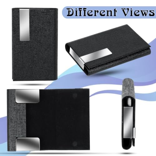 Image of Storite PU Leather Card Holder Wallet | Pocket Size Stainless Steel Multi Business Visiting Debit Credit Card Case for Men & Women
