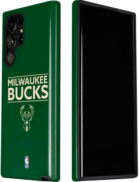 Skinit Pro Phone Case Compatible with Galaxy S22 Ultra - Officially Licensed NBA Milwaukee Bucks Standard - Green Design