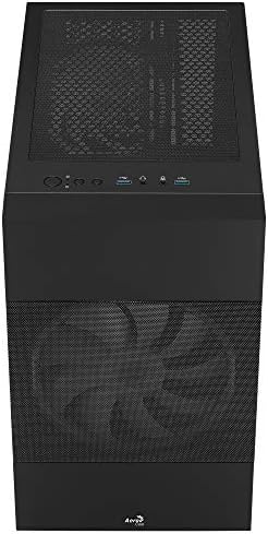 Aerocool Atomic ARGB Mini Tower PC Gaming Case with Temered Glass Window, 2 x ARGB Fans, 2 x USB 3.0, Supports Micro-ATX/Mini-ITX, Black ATOMICBK