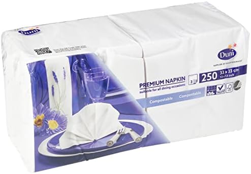 Duni 250 Large Premium Napkins (33cm 3ply), White