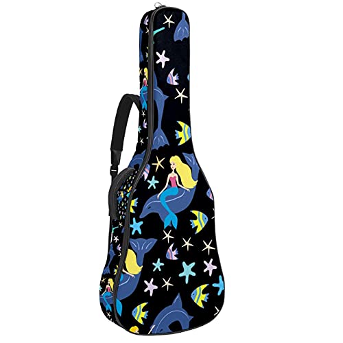 Housse de guitare acoustique 106 cm rembourrée motif baleine sirène