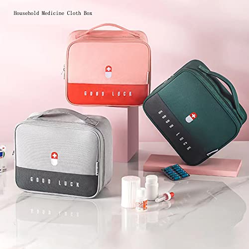 Image of First Aid Bag Empty, Travel Medicine Bag for Travelling Camping Hiking, Large Capacity Family Medical Bag (Large, Pink)
