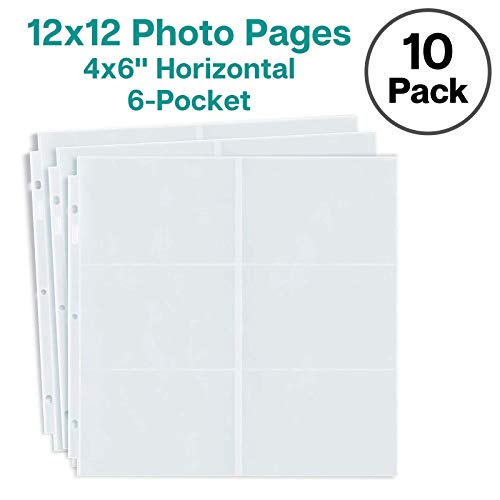 Dunwell 12x12 Scrapbook Page Protectors - 4x6 Photo Album Pages for 3-Ring Binder (10-Pack, Horizontal), Holds 120 Pictures, 13.1" x 12.7" Scrapbooking Refill Sleeves, Fits Pioneer & WRMK Albums by Dunwell - Image 7