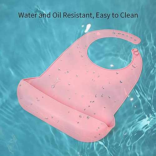 Silicone Bib,Adjustable,Full Silicone Waterproof,No Clean For Babies,Children #TOP2