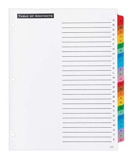 Office Essentials 11677 Table \'n Tabs Dividers, 26-Tab, Letter