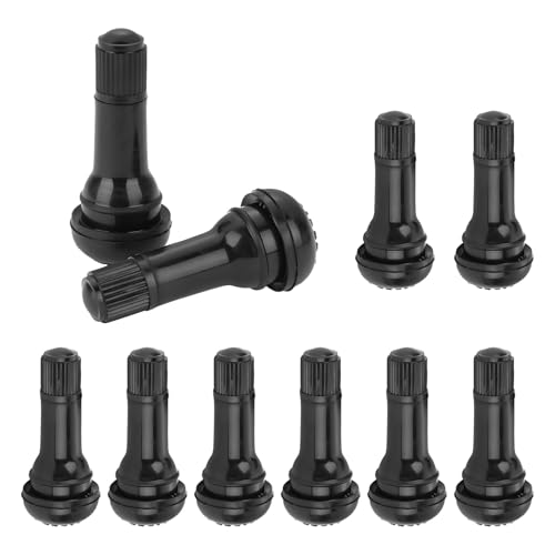 Pxobiug 10 PCS TR413 Rubber Snap-in Tire Valve Stems, Tubeless Standard Rubber Valve Stem Fit 0.45 Inch Rim Holes, Universal Tire Valves Stems Replacement for Cars Go Karts Trucks