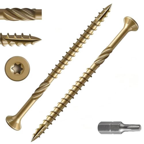 Wensilon #14 * 4" Yellow Deck Screws 28pcs 1lbs 6.3x100mm Lag Screws