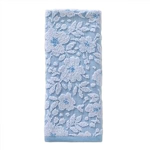 SKL Home Floral Jacquard Hand Towel Set, Sky Blue, 2 Count SKL Home Floral Jacquard Hand Towel Set Sky Blue 2 Count