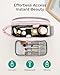 BAGSMART Travel Makeup Bag Organizer, Puffy Make Up Bag, Cosmetic Organizer Case for Travel Essentials Toiletries Accessories Bottles, Brushes (Pink)
