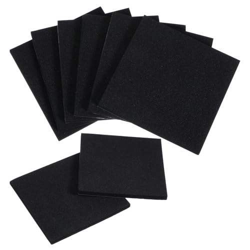 8 Stück Moosgummi Platten Selbstklebend 6mm Dicke Selbstklebende Schaumstoffplatte 10x10 cm Schwarz Anti Rutsch Pads Stuhlbeinschoner für Möbel Tisch und Stuhlschutzschicht Wandschutz Türgriff Schutz