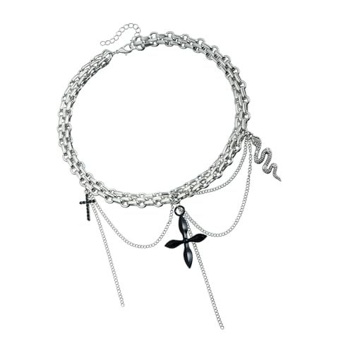 Collier serpent chaîne de clavicule religieuse et bijoux styles sombres