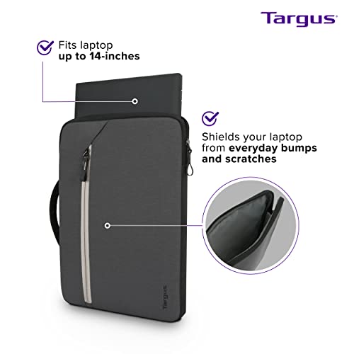 Targus City Fusion Laptop Sleeve 13 To 14 Inch Laptop Case For Dell, Lenovo, Apple Macbook Or Chromebook, Laptop Cover With Handle, Water-Resistant Laptop Sleeve, Grey (Tbs571Gl) #TOP3