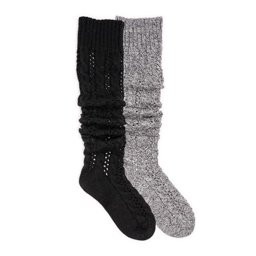 Image of MUK LUKS womens Slouch Knit Cable (2 Pair Pack)