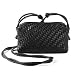 Dabdays Woven Crossbody Bags for Women Handwoven Purses Vegan Leather Small Handbag Handmade Shoulderbag (Black)
