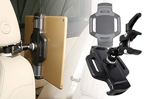 Photecs® Auto Tablet-Halterung Pro V3 für iPad Pro und andere Tablet-PC von 6 bis 14 Zoll, Befestigung an Nackenstütze oder Anderen Elementen bis ca. 44mm, schwenkbar und drehbar!