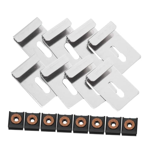 WOONEKY 4 セット不銹鋼鏡? 壁掛け用メタルホルダークリップ 耐湿性浴室向けフレームレスガラス固定具 多用途ミラー取付具 簡単設置