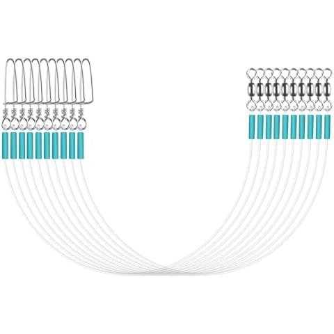 Luroad Fluorocarbon Wire Leader Line with Swivels Snap Kits Connect Tackle Lures Rig or Hooks Cover