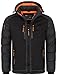 Geographical Norway Herren Winter Jacke Parka Steppjacke Kapuzenjacke Outdoorjacke Warm gesteppt FVS Production H-H, Farbe:Schwarz, Größe:5XL