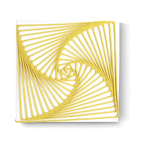 LB Arte de pared de macramé bohemio, hecho a mano, con marco geométrico amarillo, decoración de pared bohemia para habitación, arte de pared textil para dormitorio, oficina, listo para colgar, 12 x 12