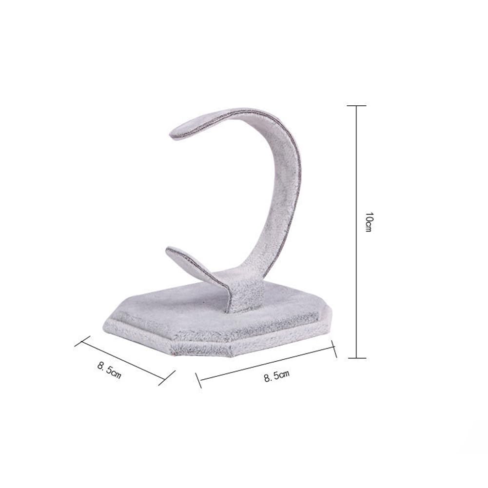 lasenersm 2 Pieces Watch Display Stand Velvet Wrist Watch Display Holder C Type Bracelet Display Rack Bracelet Display Stand Watch Holder Stand Watch Display Rack Jewelry Display Stand, Grey