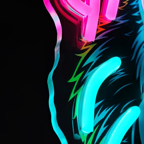 Image of Headphones Gorilla Neon Sign Dimmable Kong Led Neon Light for Wall Decor,Game Room,Man Cave,Home Party Bar Decor,USB Powered Led Sign