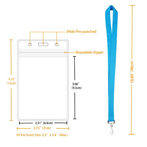 Yoyogo 8 Pack Cruise Lanyard With Waterproof Id Card Holder, Colorful Durable Lanyard With Badge Id Card Holder (Assorted Rainbow 8 Colors, 8 Pack) #TOP2