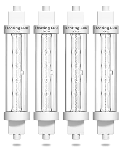 HeatingLux 200W Food Gantry Heat Lamp, Jacketed Food Lamp, 118mm R7s Food Heat Lamp Bulb, Halogen Catering Lights, Heat lamp Bulb for Buffets, Canteen, Kitchen, School