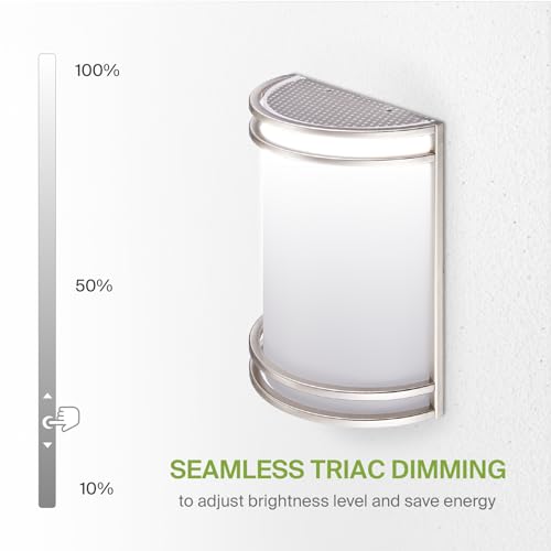 ASD LED Indoor Wall Mount Light Fixture - 10 Inch 15W Modern Interior Brushed Nickel Dimmable Wall Sconce Light - ETL 3000K 4000K 5000K Adjustable - Hallway, Bedroom LED Wall Lights by ASD - Image 7