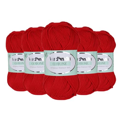 Image of Vardhman Cotone Cotton Acrylic Yarn 6 Ply Fine Weight Yarn | Pack-5