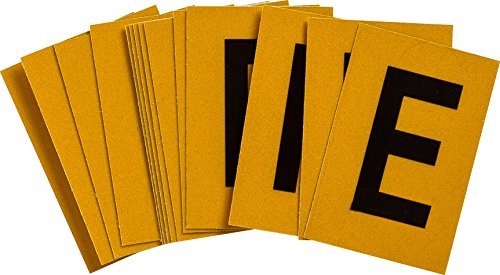Chiffres et lettres autocollants réfléchissants jaunes Brady 5920-E pour signalisation