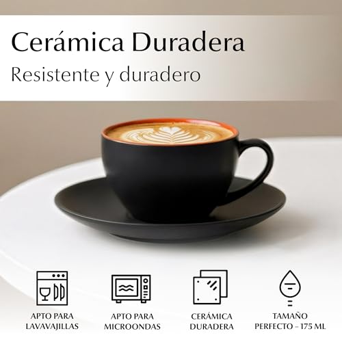 Miniatura 5 de Miamio - Juego De Tazas De Cafe - 6 Tazas De 175 Ml Tazas De Cappuccino - Juego Tazas De Cafe Capuchino Taza Cafe - Colección Le Papillon Mixto