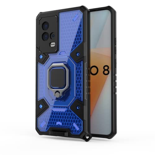 Glaslux Hybrid Shockproof Case | Rotating Ring Holder & Kickstand in-Built | Bumper Back Cover for IQOO 9 / IQOO 8 (Blue) (B0B76YD7X3) Amazon Price History, Amazon Price Tracker