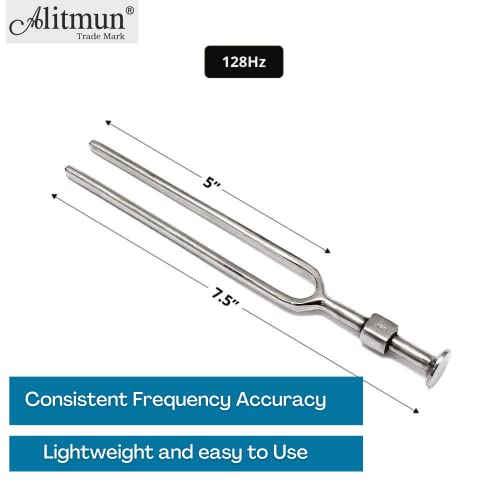 Image of Acoustic Tuning Fork 128 Hz, Rust-Free Tuning Fork with Consistent Frequency Accuracy, for Medical Students