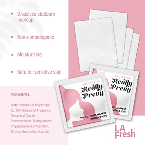 La Fresh Makeup Remover Facial Cleansing Wipes, Waterproof Makeup Face Cleansing Wipes With Vitamin E Pack Of 200Ct Facial Wipes - Skin Care Travel Essentials #TOP2