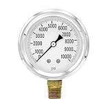 PIC Gauge S201L-254U 0-10000 PSI Pressure Gauge, 2 1/2