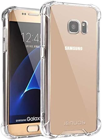 Jenuos Galaxy S7 Case, Crystal Clear Shockproof Transparent Silicon TPU Bumper/Hard PC Back Cover Case for Samsung Galaxy S7 5.1" - Clear (S7-TPU-CL)