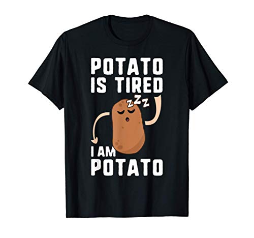 Funny Potato Shirts For Girls Kids Tired I Am Potato Camiseta
