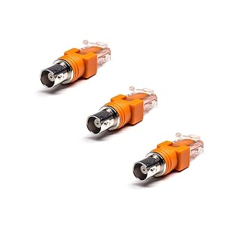 3 قطع BNC أنثى إلى محول RJ45 ، 180 درجة محول قارورة مستقيمة محورية RJ45 إلى موصل RF للمعدات الطرفية للكمبيوتر