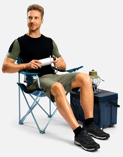 Image of Pudolla Men's Hiking Cargo Shorts with 5 Pockets Lightweight Casual Shorts